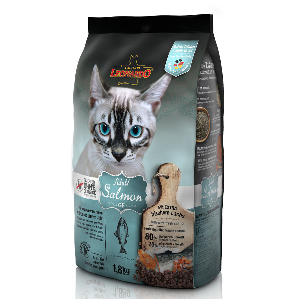 Alimento Leonardo para Gatos Sensibles Grain Free Salmón, Bolsa de 1,8 Kg.