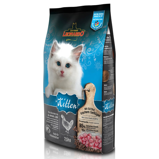 Alimento Leonardo Kitten Sabor Mix, Bolsa 7,5 Kg.
