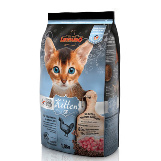 Alimento Leonardo Kitten Sensibles, Grain Free saco 1,8 kg.