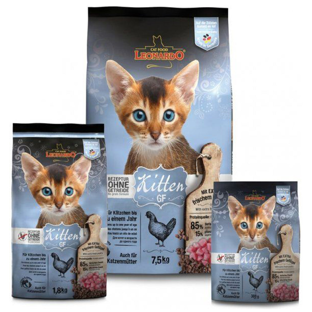 Alimento Leonardo Kitten Sensibles, Grain Free saco 7,5 kg.